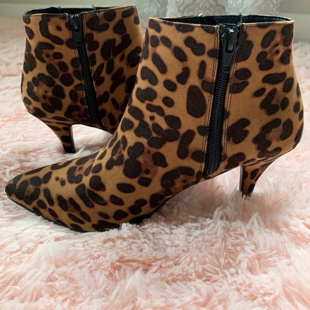 Cato Leopard Print High Heeled Boots Size 8